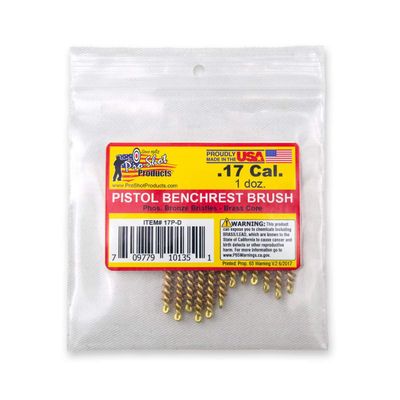 Pro-Shot Products .17 Cal./.177 Pistol Bore Brush Dozen Pack, Brass