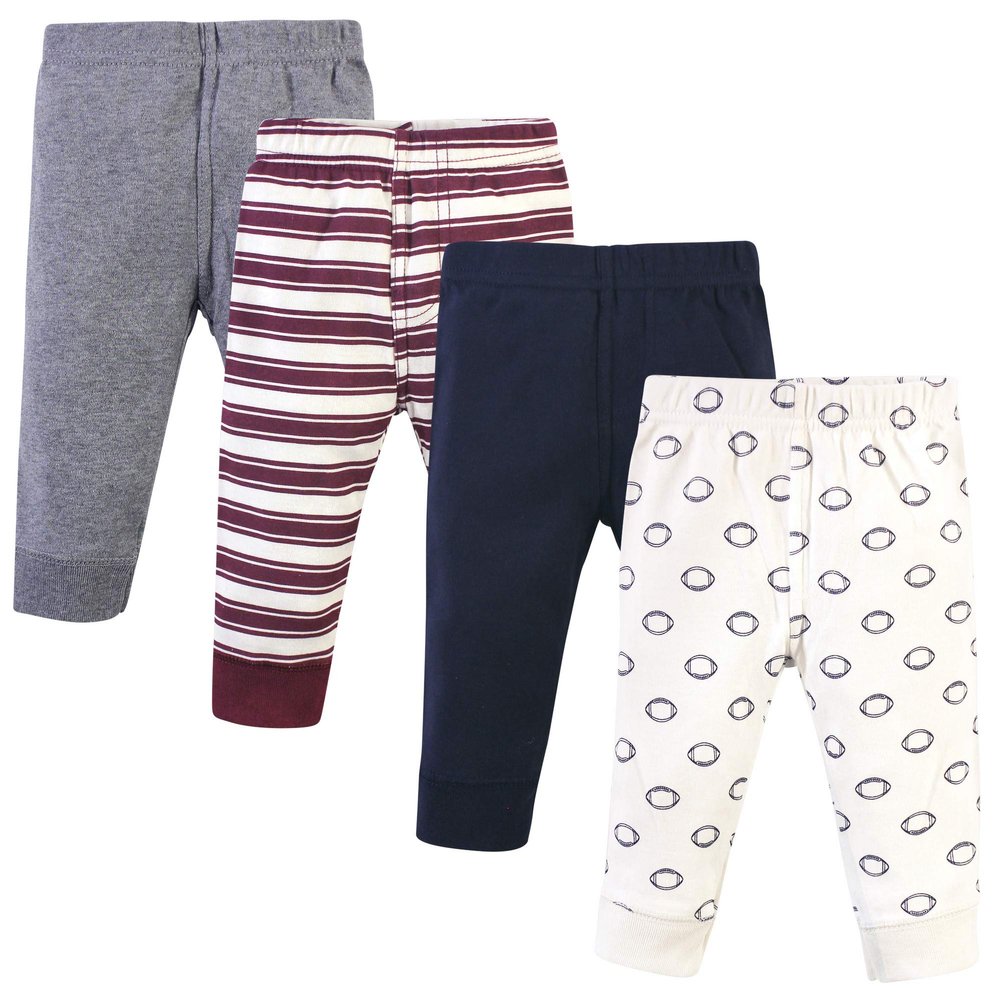 Hudson Baby Unisex Baby Cotton Pants and Leggings, Football, 9-12 Months