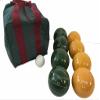 BuyBocceBalls Listing - Made in USA, Premium Quality Engraved Tournament Bocce Set - 110mm Gold and Dark Green Balls with Engraving, 998 Grams (2 lbs. 3.2 oz.) view 1