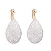 GRACE JUN Carving Clip On Earrings for Women Lightweight Teardrop Leaf No Pierced Earrings (Silver Clip-on) view 1