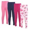Hudson Baby Unisex Baby Cotton Pants and Leggings, Pink Navy Floral, 0-3 Months view 1