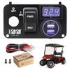 10L0L Golf Cart 3 in 1 Multifunctional Integrated Panel,12V 3.0 Fast Charge Dual USB Charger Socket & LED Digital Voltmeter & Forward Reverse Switch Button,Fit for EZGO TXT PDS Golf Models view 1