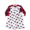 Hudson Baby Girls' Cotton Dress and Cardigan Set, Buffalo Plaid Moose, 4 Toddler view 2