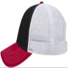 Ashen Fane 6 Panel Low Profile Contrast Vertical Mesh Back Snapback Hat, Red/Blk/Wht view 2