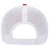 Ashen Fane 6 Panel Low Profile Contrast Vertical Mesh Back Snapback Hat, Red/Blk/Wht view 3