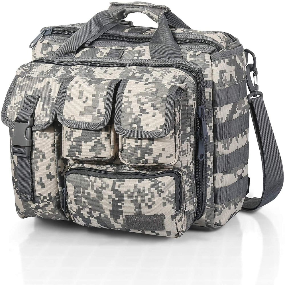 DODO DEER Camouflage Tactical Gun Range Bag Pistol Shooting Duffle Bag Cases Padded Shooting Range Bag for Firearm Accessories Storage (ACU)