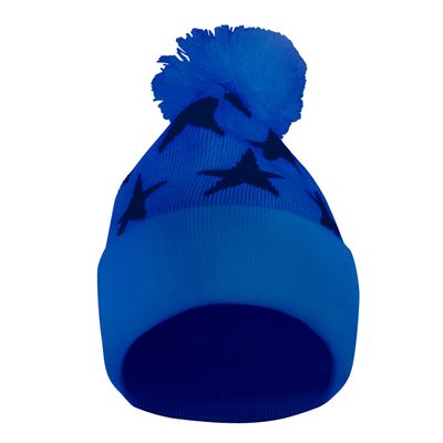 Ashen Fane Unisex Warm Acrylic Stretchable Beanie with Optional Stars, Blue, OSFM