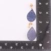 GRACE JUN Carving Clip On Earrings for Women Lightweight Teardrop Leaf No Pierced Earrings (Navy Blue Clip-on) view 2
