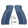 Guuun G10 Grips for CZ-75 Custom 75B Grip - OPS Eagle Wing Texture - Blue/Black view 1