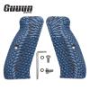 Guuun G10 Grips for CZ-75 Custom 75B Grip - OPS Eagle Wing Texture - Blue/Black view 2