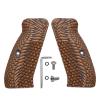 Guuun G10 CZ Grips for Full Size CZ 75 SP-01 OPS Eagle Wing Texture - Orange/Black view 1