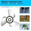 Qiclear OEM Upgrade 10.25 x 16-G Stainless Steel Outboard Propeller for Yamaha Engines 40-60HP, Semi Cleaver 16p ybs Style,Parts No.663-45978-00-98,13 Spline Tooth, RH view 4