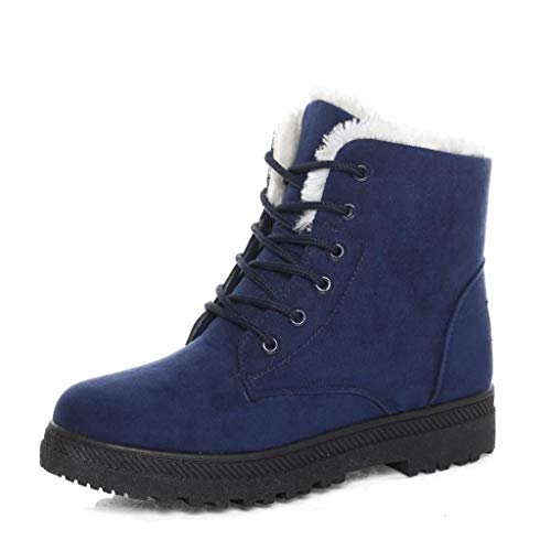 Women Warm Fur Plush Insole Suede Waterproof Ankle Snow Boots