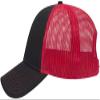 Ashen Fane 6 Panel Low Profile Contrast Vertical Mesh Back Snapback Hat, Blk/Blk/Red view 2