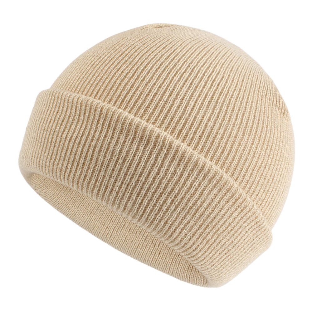 Classic Winter Knit Kids Hat Skull Cap for Toddler Boys Girls Autumn Men Women Fisherman Beanie (Beige, S)