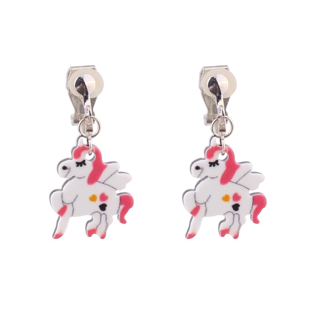 HAPPYAN Fashion Cute Unicorn Shape Clip on Earrings Charm Jewelry Accessory (Unicorn Clip-on 11#)