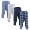 Hudson Baby Unisex Baby Quilted Jogger Pants 4pk, Navy Plaid, 2 Toddler view 1
