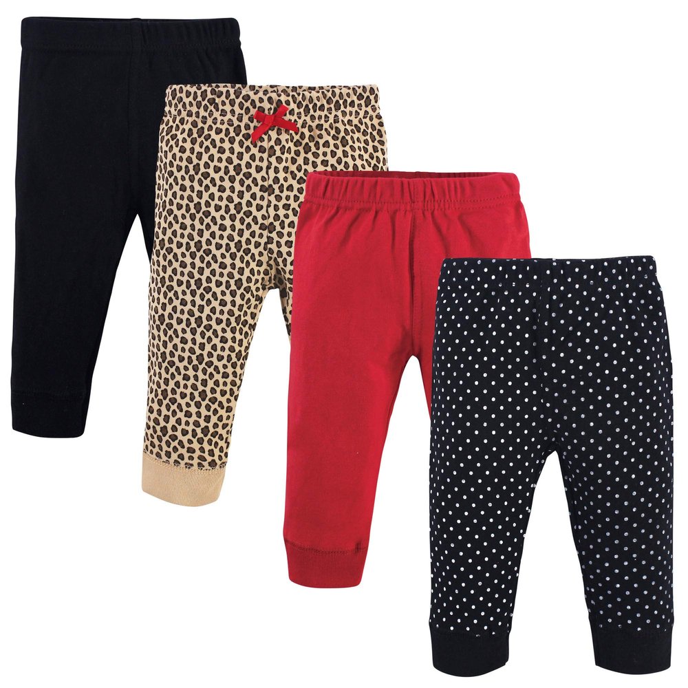 Hudson Baby Unisex Baby Cotton Pants and Leggings Basic Leopard, 0-3 Months