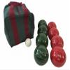 BuyBocceBalls Listing - Made in USA, Premium Quality Engraved Tournament Bocce Set, 998 Grams (2 lbs. 3.2 oz.). Various Bag Colors - 110mm Red and Dark Green Balls, Nylon Bag view 1