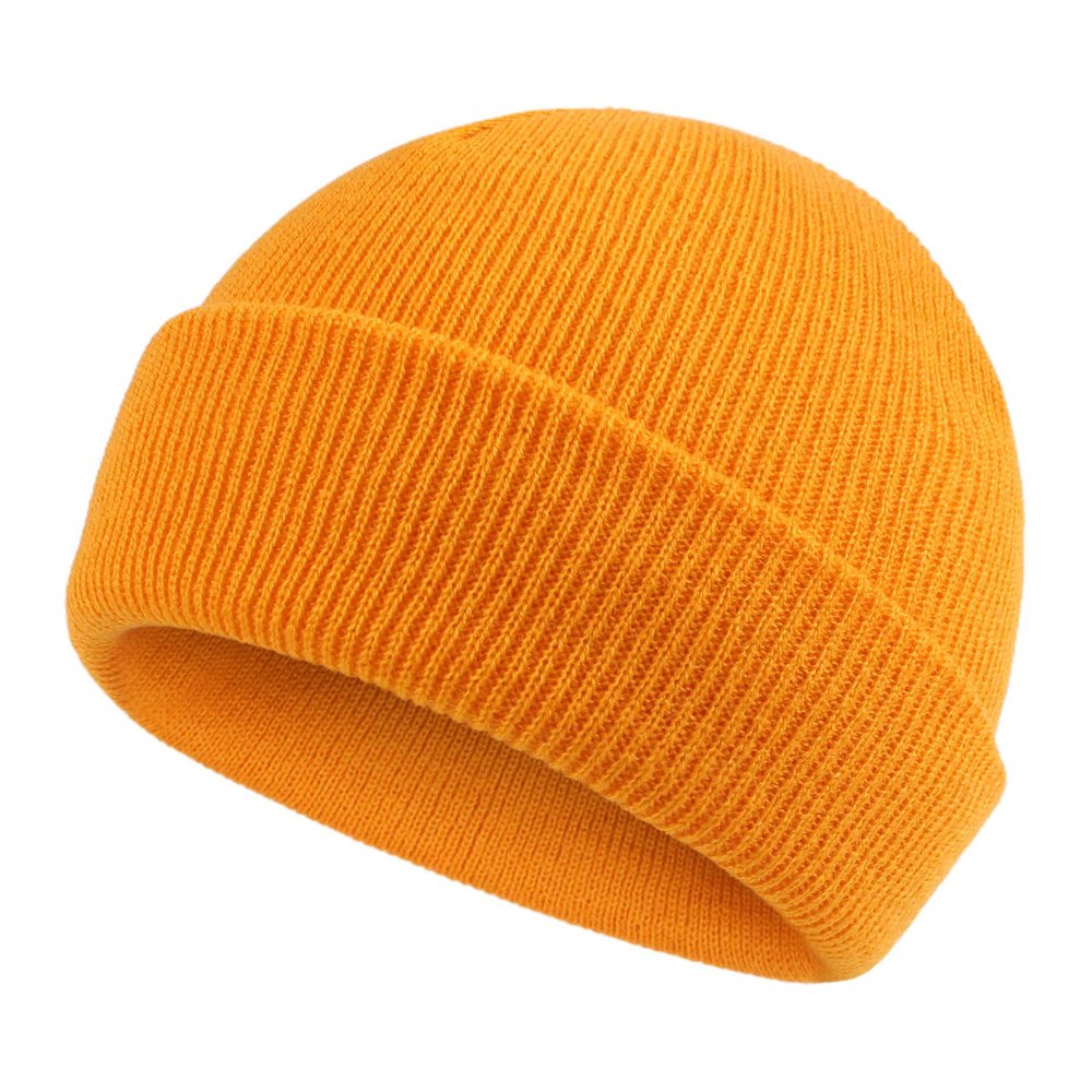 Classic Winter Knit Kids Hat Skull Cap for Toddler Boys Girls Autumn Men Women Fisherman Beanie (Orange, S)