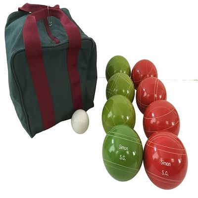 BuyBocceBalls Unique Package - EPCO Premium Quality Engraved Bocce Package - 110mm Lime Green and Red Balls with Engraving, 998 Grams (2 lbs. 3.2 oz.)