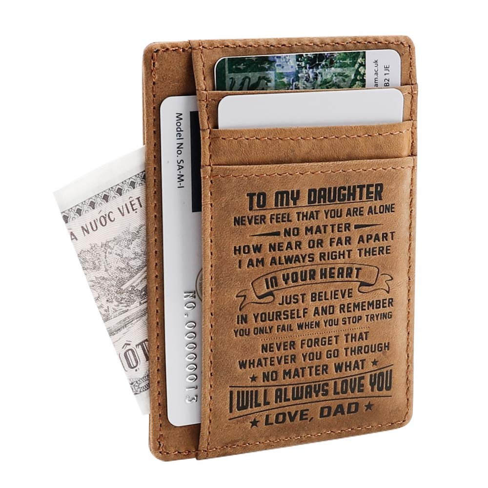 19th Birthday Gifts for Daughter - 19th Birthday Decorations Pocket Wallet for Girls Gifts From Dad - 19 Year Old daughter Birthday Graduation Christmas Gifts for Female