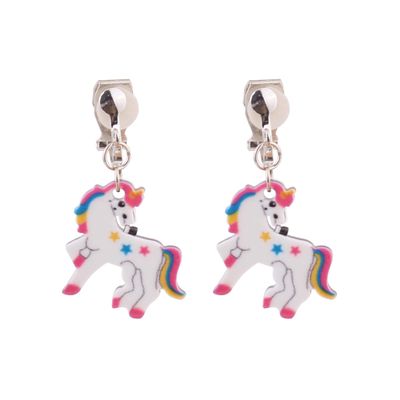 HAPPYAN Fashion Cute Unicorn Shape Clip on Earrings Charm Jewelry Accessory (Unicorn Clip-on 5#)