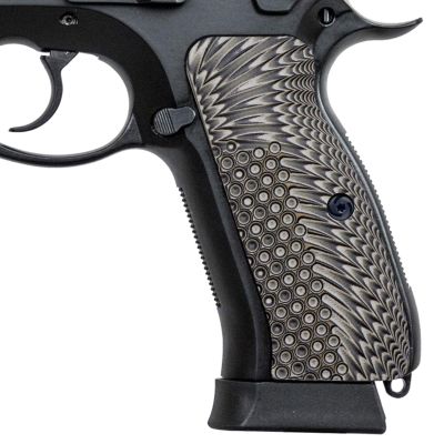 Guuun G10 CZ Grips for CZ 75 Custom Full Size SP-01 Pistol Grips - OPS Eagle Wing Texture - Coyote