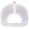 Ashen Fane 6 Panel Low Profile Contrast Vertical Mesh Back Snapback Hat, Red/NVY/Wht view 3