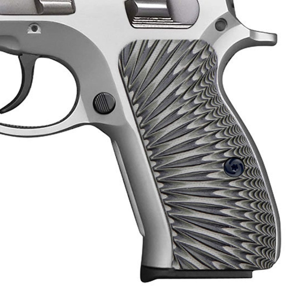 Guuun G10 CZ 75 Compact Grips Sunburst Texture fit CZ P-01 75D PCR CZ85 Compact - Green/Black