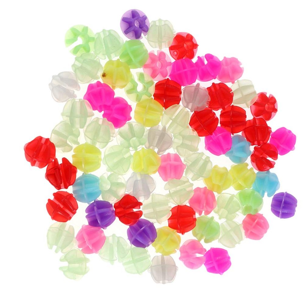 BESPORTBLE 108pcs Round Bike Resin Clip Beads Glow in The Dark Bicycle Wheel Beads Colorful Bicycle Decoration
