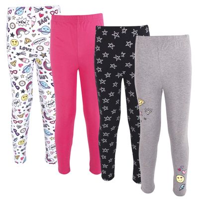 Hudson Baby Unisex Baby Cotton Pants and Leggings, Doodles, 0-3 Months