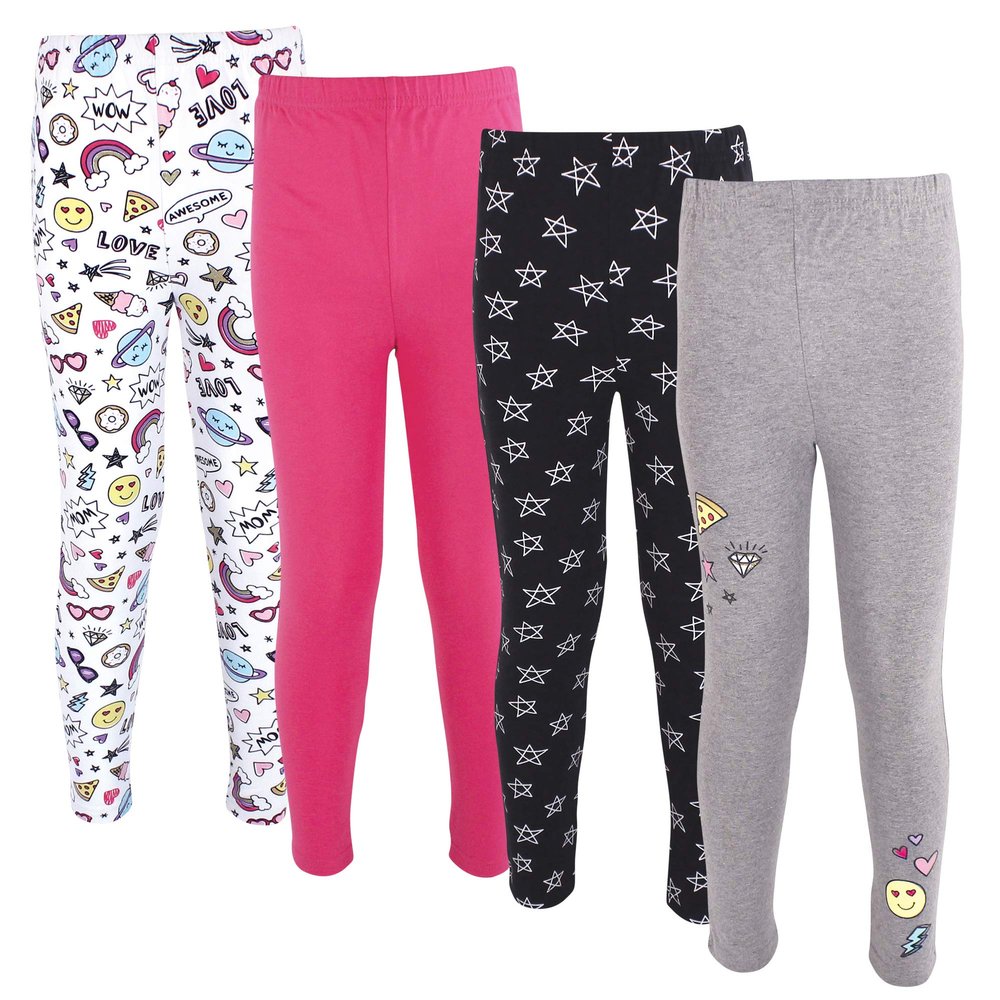 Hudson Baby Unisex Baby Cotton Pants and Leggings, Doodles, 0-3 Months