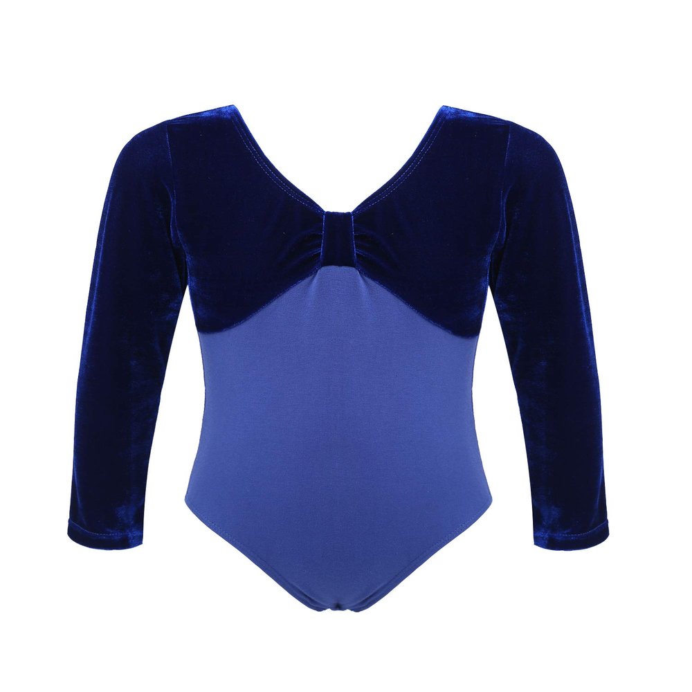 Hansber Kids Gymnastics Leotard Girls Biketards Tank Ballet Unitard One Piece Latin Dancewear Bodysuit Royal&Blue 14