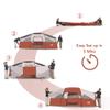 CAMPROS CP Tent-8-Person-Camping-Tents, 8 Person Waterproof Windproof Family Tent, 5 Large Mesh Windows, Double Layer, Divided Curtain for Separated Room, Portable with Carry Bag - Red view 3
