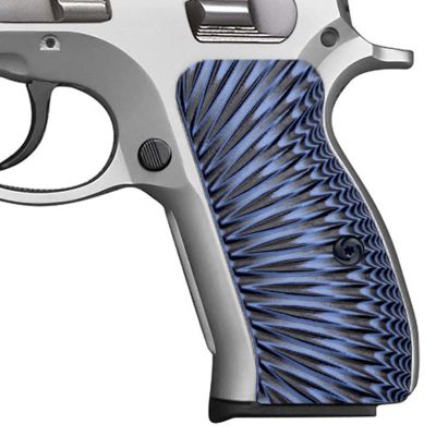 Guuun G10 CZ 75 Compact Grips Sunburst Texture fit CZ P-01 75D PCR CZ85 Compact - Blue/Black