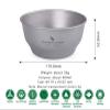 Boundless Voyage Ultralight Titanium Bowl Pan Plate Dish with Carry Bag Outdoor Camping Portable Tableware Cookware ((400ml Bowl)-Ti15163B) view 2