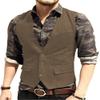 MLAEKT Men Suits Vest Slim Fit Waistcoat Casual Tweed Bridegroom Jacket Sleeveless for Wedding (M,Brown) view 1