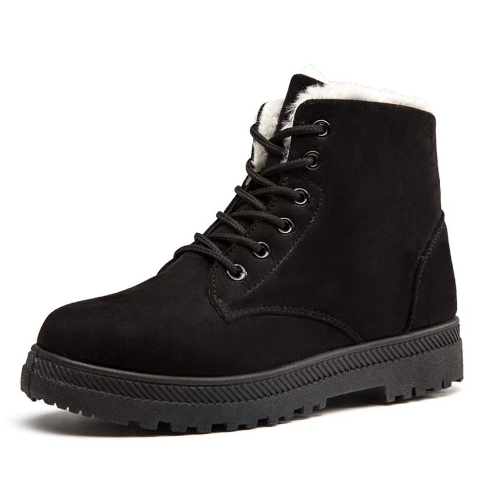 Women Warm Fur Plush Insole Suede Waterproof Ankle Snow Boots