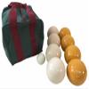 BuyBocceBalls Listing - Made in USA, Premium Quality Engraved Tournament Bocce Set, 998 Grams (2 lbs. 3.2 oz.). Various Bag Colors - 110mm Gold and White Balls, Nylon Bag view 1