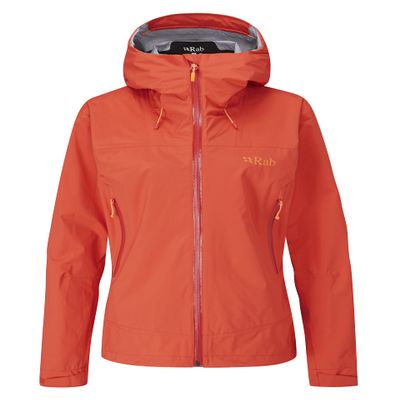 Rab Women's Downpour Plus 2.0 Waterproof Breathable Jacket for Hiking & Climbing - Red Grapefruit - Medium