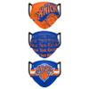 FOCO New York Knicks NBA Matchday Face Cover - Youth - 3 Pack view 2
