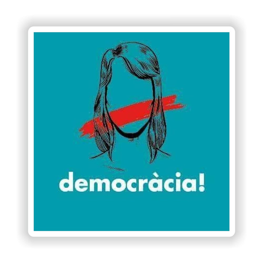 1x Democracia Democracy Funny Warning Vinyl Waterproof Sticker - 5cm / 2inches