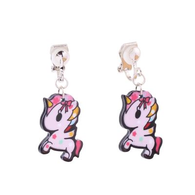 HAPPYAN Fashion Cute Unicorn Shape Clip on Earrings Charm Jewelry Accessory (Unicorn Clip-on 9#)