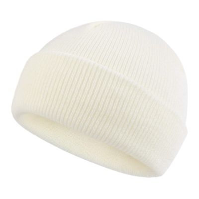 Classic Winter Knit Kids Hat Skull Cap for Toddler Boys Girls Autumn Men Women Fisherman Beanie (White, M)