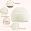 Classic Winter Knit Kids Hat Skull Cap for Toddler Boys Girls Autumn Men Women Fisherman Beanie (White, M) view 3