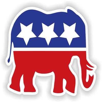 1x Republican Party Symbol Elephant Funny Warning Vinyl Waterproof Sticker - 15cm / 5.9inches
