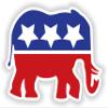 1x Republican Party Symbol Elephant Funny Warning Vinyl Waterproof Sticker - 15cm / 5.9inches view 1