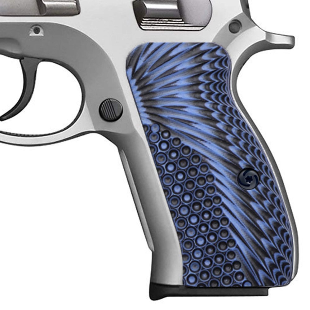 Guuun G10 Grips for CZ75 Compact fit CZ P-01 PCR CZ85 Compact Sunburst Texture - Blue/Black