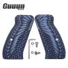 Guuun G10 Grips for CZ75 Compact fit CZ P-01 PCR CZ85 Compact Sunburst Texture - Blue/Black view 2
